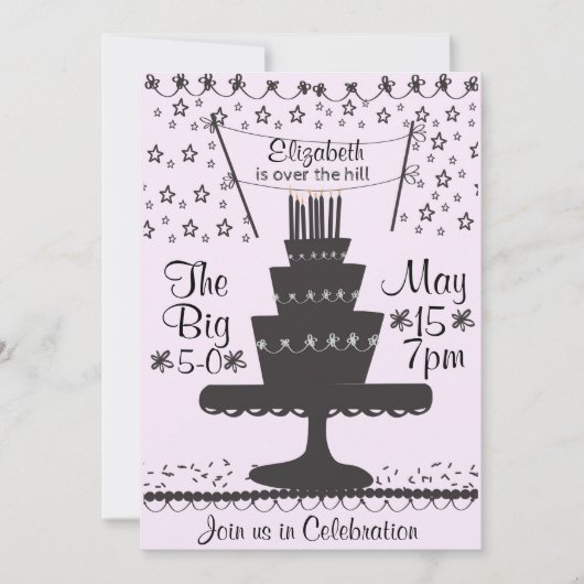 Über dem Hill 50. Geburtstag Einladung (Vorderseite)