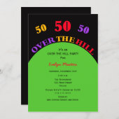 Über dem Hill 50. Geburtstagsparty Einladung (Vorne/Hinten)