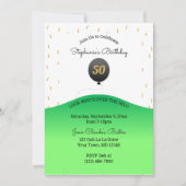 Über dem Hill Black Balloon & Confetti Geburtstag Einladung (Vorderseite)