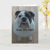 Über dem Hill English Bulldog Birthday Card Karte (Gelbe Blume)