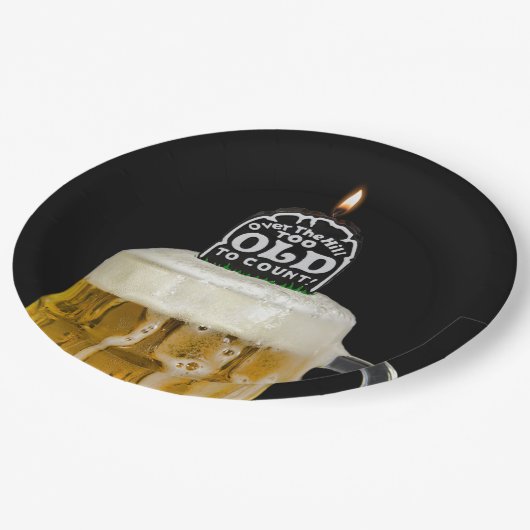 Über dem Hill Grabstein Geburtstag Pappteller (Schrägansicht)