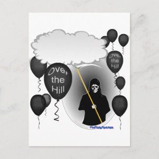 Über dem Hill Grim Sensenmann Geburtstag Postkarte