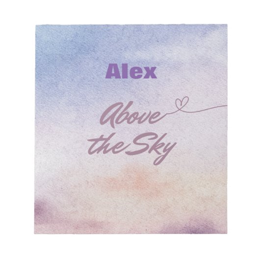 Über dem Himmel Notizblock (Vorderseite)