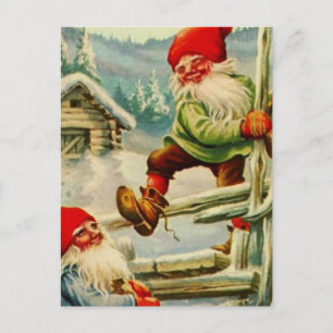 „Über dem Holzzaun“ Gnome von Jenny Nystrom Postkarte