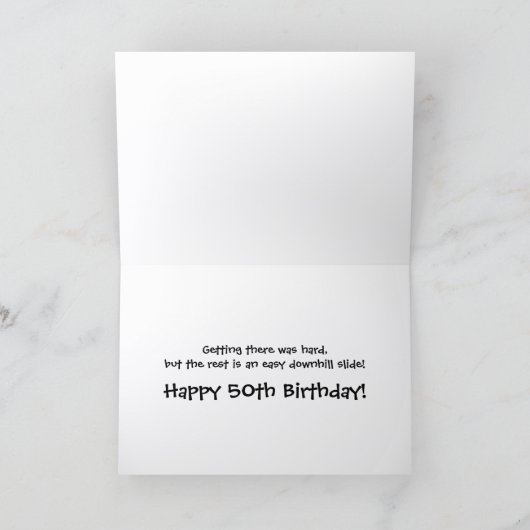 Über dem Hügel 50. Funny Birthday Card Karte (Innenseite)