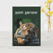 Über dem Hügel ernsthaft Big Cat Nickerchen Karte (Gelbe Blume)