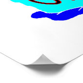 Über dem Hügel flammender Geburtstagskuchen Poster (Ecke)