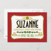 Über dem Hügel Funny Birthday Party Postkarte (Vorne/Hinten)