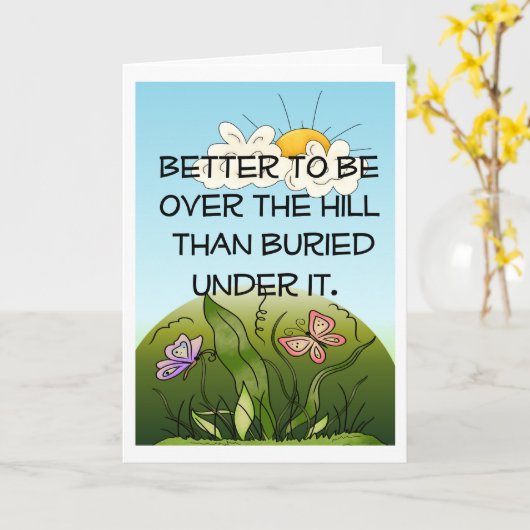 Über dem Hügel-Geburtstag Karte (Gelbe Blume)