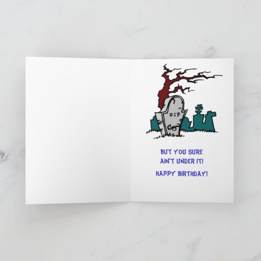 Über dem - Hügel Geburtstag Karte (Innenseite)