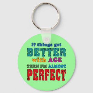 Über dem Hügel-Geburtstags-Spaß Schlüsselanhänger