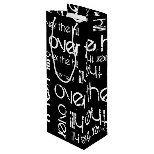 Über dem Hügel Geschenktüte Für Weinflaschen (Rückseite Schrägansicht)