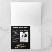 Über dem Hügel Mann in Rollstuhl Alte Furz Geburts Karte (Innenseite)