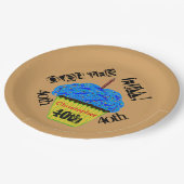 Über dem Hügel Personalisierte Blue Cupcake Teller (Schrägansicht)