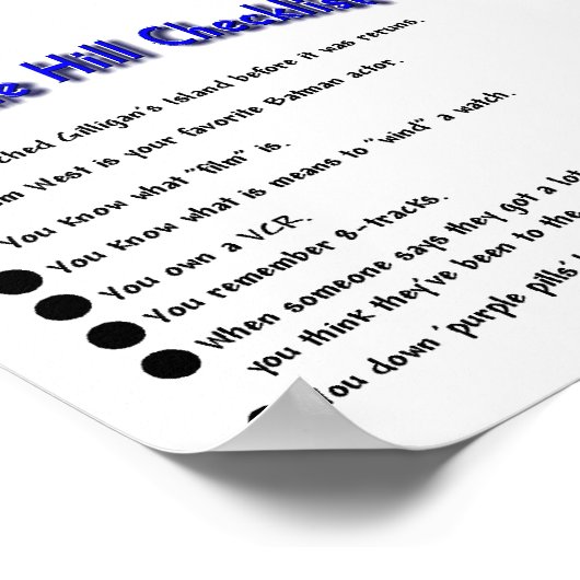 Über dem Hügel Poster (Ecke)