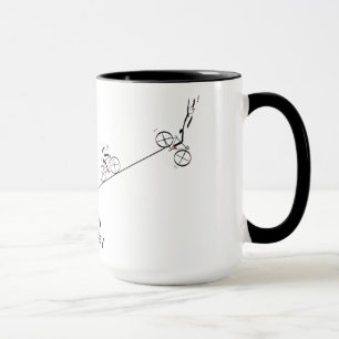 Über dem Hügel-Radfahrer-Geburtstag Tasse