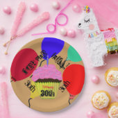 Über dem Hügel rosa Cupcake Balloons Teller (Party)