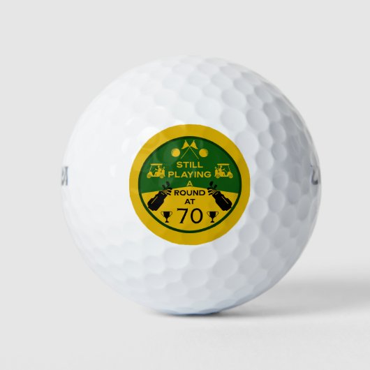 Über dem Hügel zum Geburtstag Golfer Golfball (Vorderseite)
