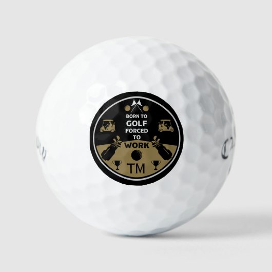 Über dem Hügel zum Geburtstag Golfer Golfball (Vorderseite)