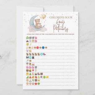 Über dem Kinderbuch des Mondes Emoji-Spielkarte Einladung