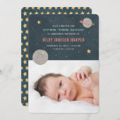 Über dem Mond Ankündigung zur Geburt - Lachs (Vorne/Hinten)