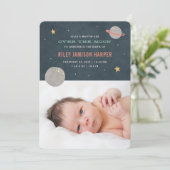 Über dem Mond Ankündigung zur Geburt - Lachs (Stehend Vorderseite)