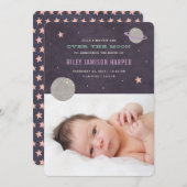 Über dem Mond - Ankündigung zur Geburt - Lilac (Vorne/Hinten)