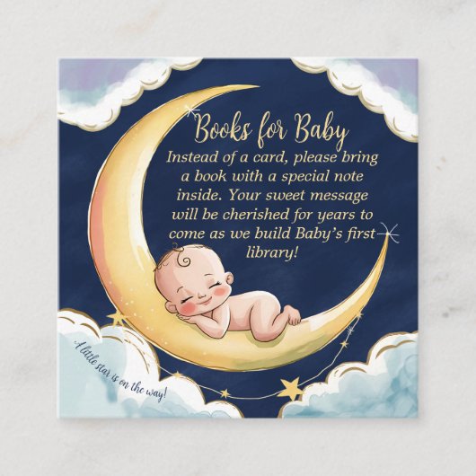 Über dem Mond Baby Celestial-Themed Baby Dusche Begleitkarte (Vorderseite)