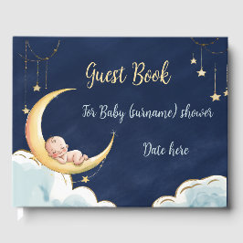 Über dem Mond Baby Celestial-Themed Baby Dusche Gästebuch
