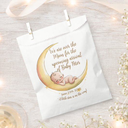 Über dem Mond Baby Celestial-Themed Baby Dusche Geschenktütchen (Ausgeschnitten)