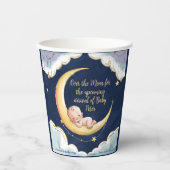 Über dem Mond Baby Celestial-Themed Baby Dusche Pappbecher (Vorderseite)