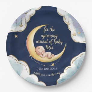 Über dem Mond Baby Celestial-Themed Baby Dusche Pappteller