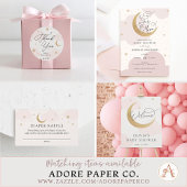 Über dem Mond Baby Duschgeschenk Runder Aufkleber