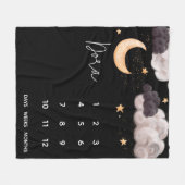 Über dem Mond Baby Meilenstein Fleece Baby Blanket (Vorderseite (Horizontal))
