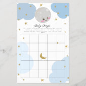 Über dem Mond Baby Shower Bingo Game Kawaii Pastel Flyer (Vorne)