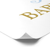 Über dem Mond Baby Shower Boy Begrüßungsschild Poster (Ecke)