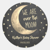 Über dem Mond | Baby Shower Classic Round Sticker (Vorderseite)