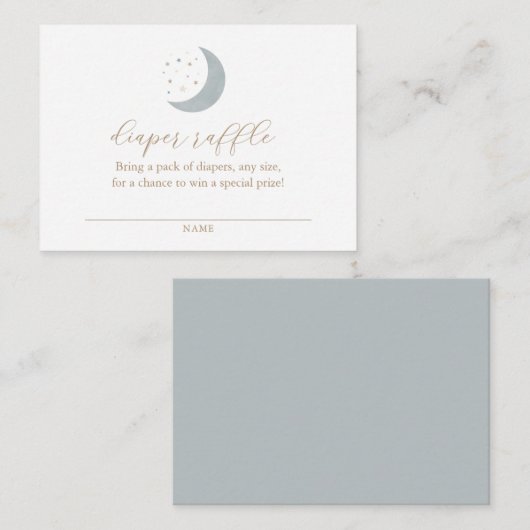 Über dem Mond Baby Shower Diaper Raffle Ticket Begleitkarte (Vorne/Hinten)