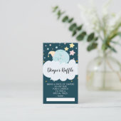Über dem Mond Baby Shower Diaper Raffle Ticket Begleitkarte (Stehend Vorderseite)