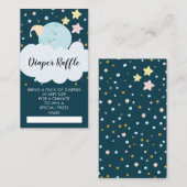 Über dem Mond Baby Shower Diaper Raffle Ticket Begleitkarte (Vorne/Hinten)