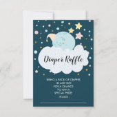 Über dem Mond Baby Shower Diaper Raffle Ticket Einladung (Vorderseite)