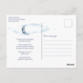 Über dem Mond Baby Shower Foto Danke Postcard Postkarte (Rückseite)