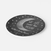 Über dem Mond | Baby Shower Paper Plate Pappteller (Schrägansicht)