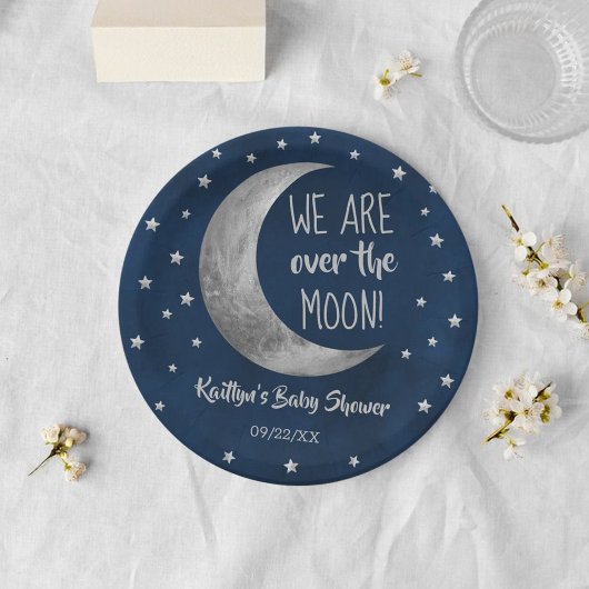 Über dem Mond | Baby Shower Paper Plate Pappteller