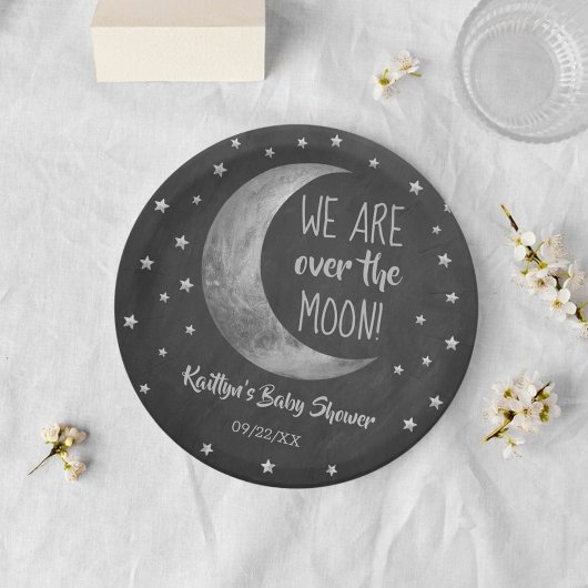 Über dem Mond | Baby Shower Paper Plate Pappteller