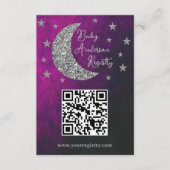 Über dem Mond Baby Shower Registry Begleitkarte (Vorderseite)