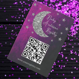 Über dem Mond Baby Shower Registry Begleitkarte