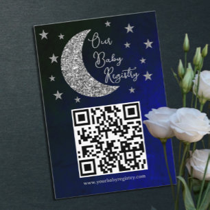 Über dem Mond Baby Shower Registry Begleitkarte