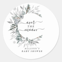 Über dem Mond-Babyaufkleber Runder Aufkleber