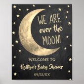 Über dem Mond | Babydusche Begrüßungszeichen Poster (Vorne)